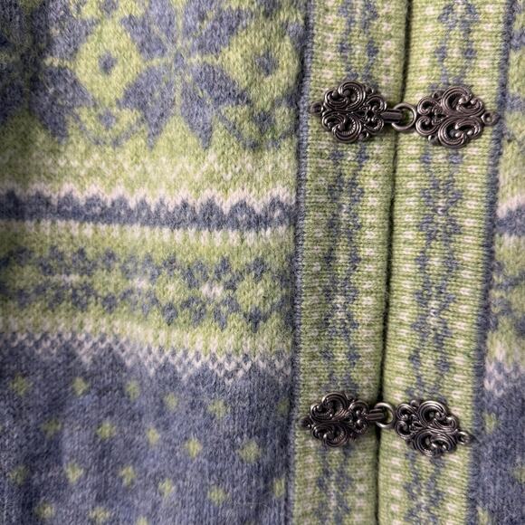 Vintage Susan Bristol 100% Wool Hook & Eye Sweater Small Green - Picture 2 of 7